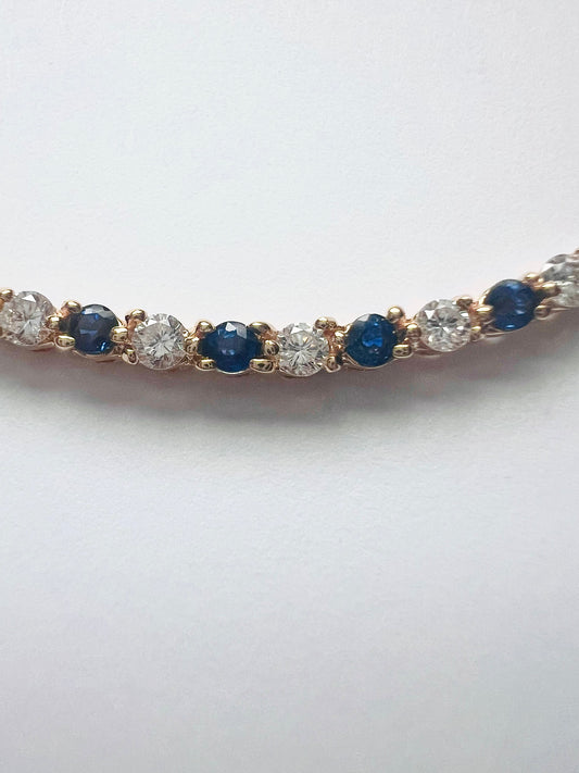 Vintage Diamond Sapphire Necklace