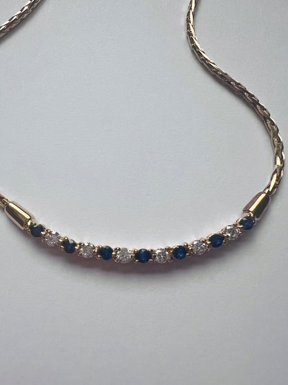 Vintage Diamond Sapphire Necklace