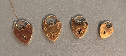 Vintage Edwardian Era Heart Padlock Charm