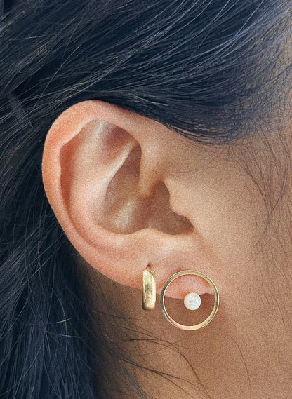 Open Circle Stud Earrings