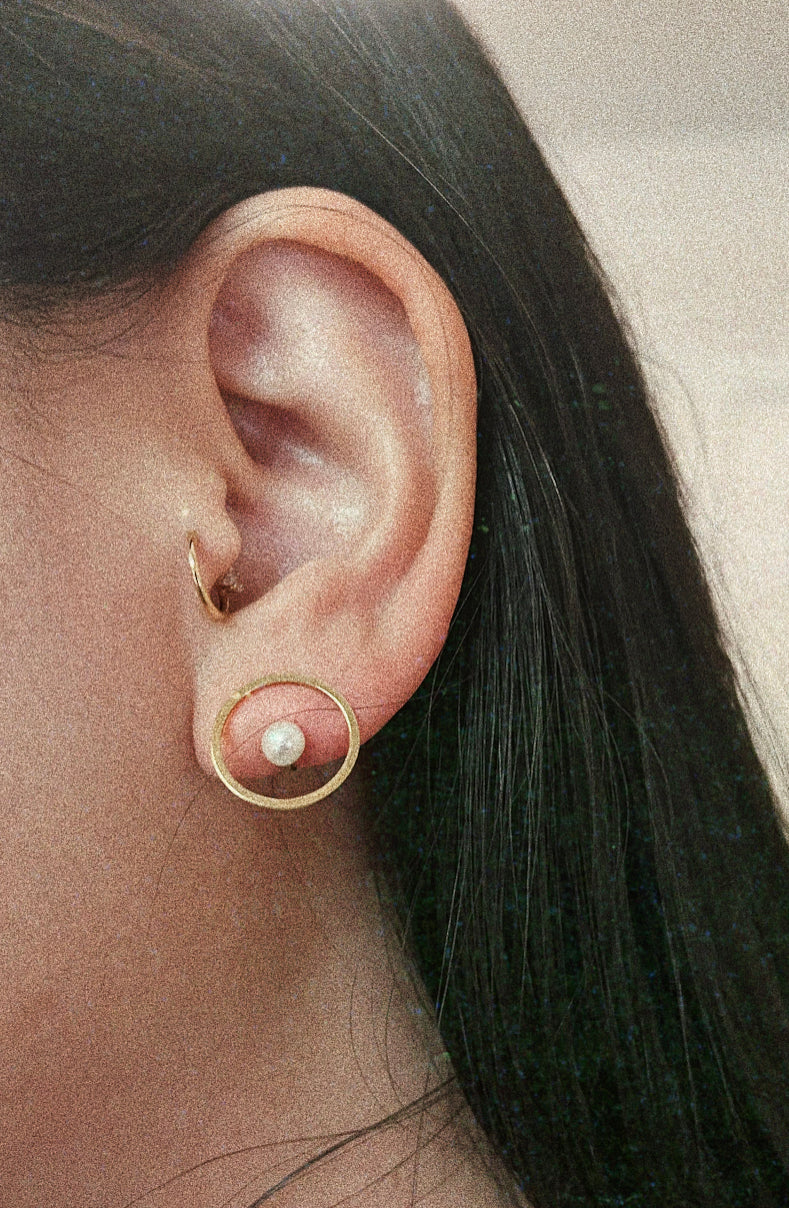 Open Circle Stud Earrings