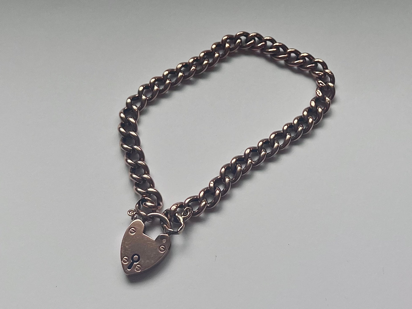 Vintage Edwardian Era Heart Padlock Bracelet