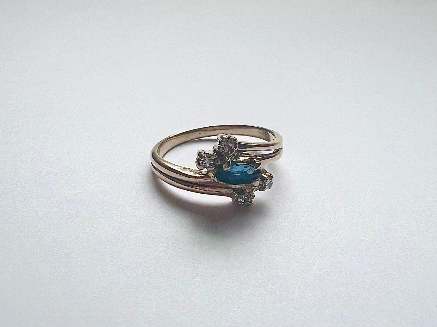 Vintage Marquise Sapphire Diamond Ring