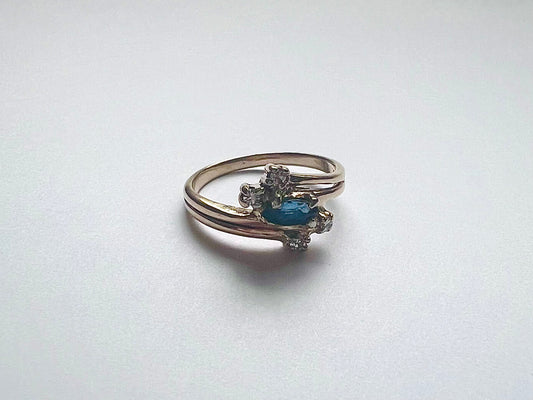 Vintage Marquise Sapphire Diamond Ring