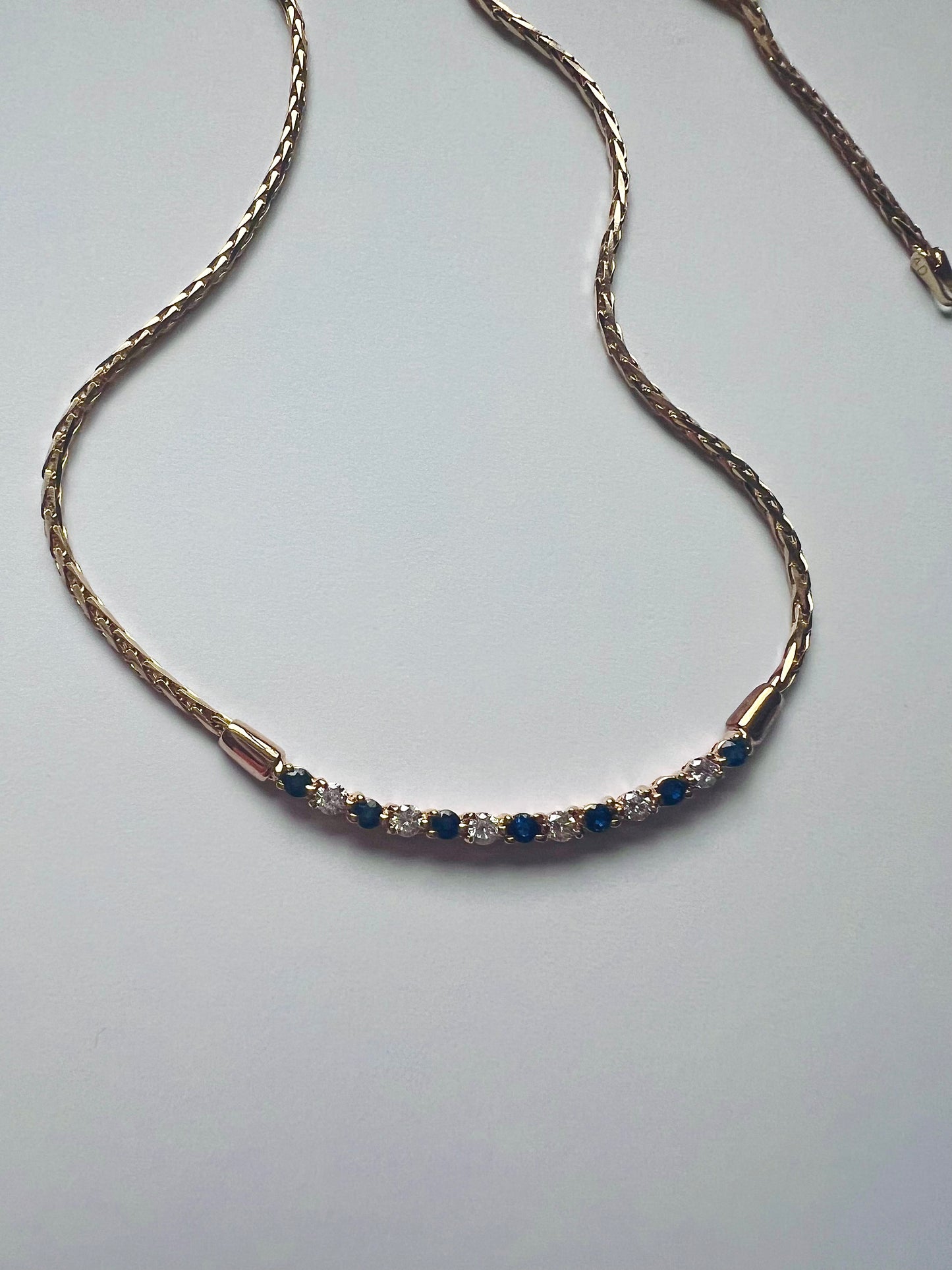 Vintage Diamond Sapphire Necklace