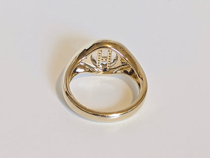 Signet Initial Ring - Pave Lab Diamond