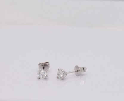 Round Lab Diamond Stud Earrings