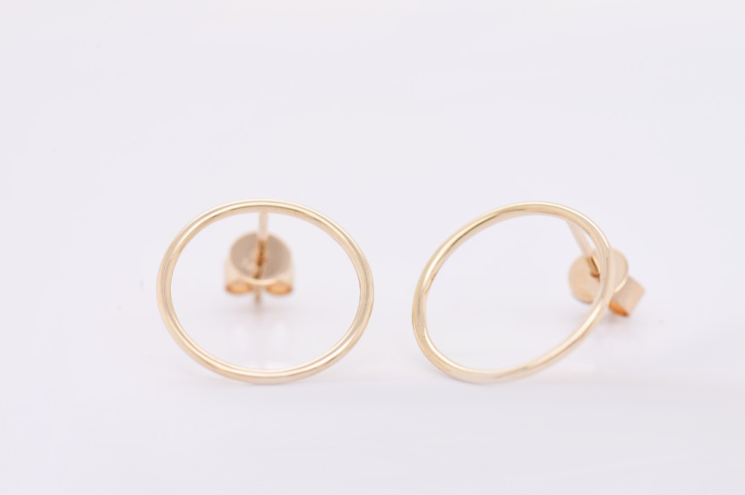 Open Circle Stud Earrings