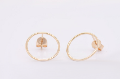 Open Circle Stud Earrings