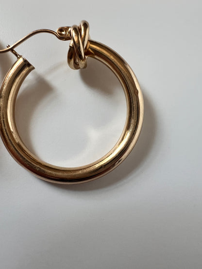 Vintage 14k Knot Hoop Earrings