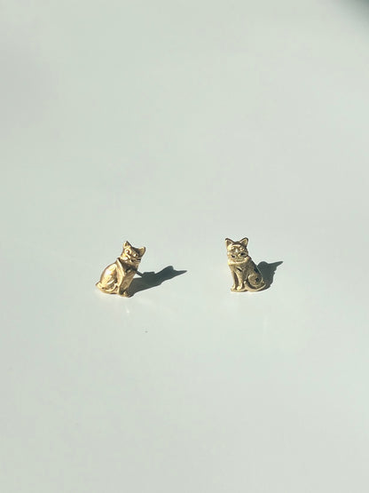 Vintage Cat Stud Earrings