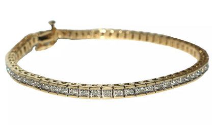 Vintage Channel Setting Illusion Diamond Tennis Bracelet