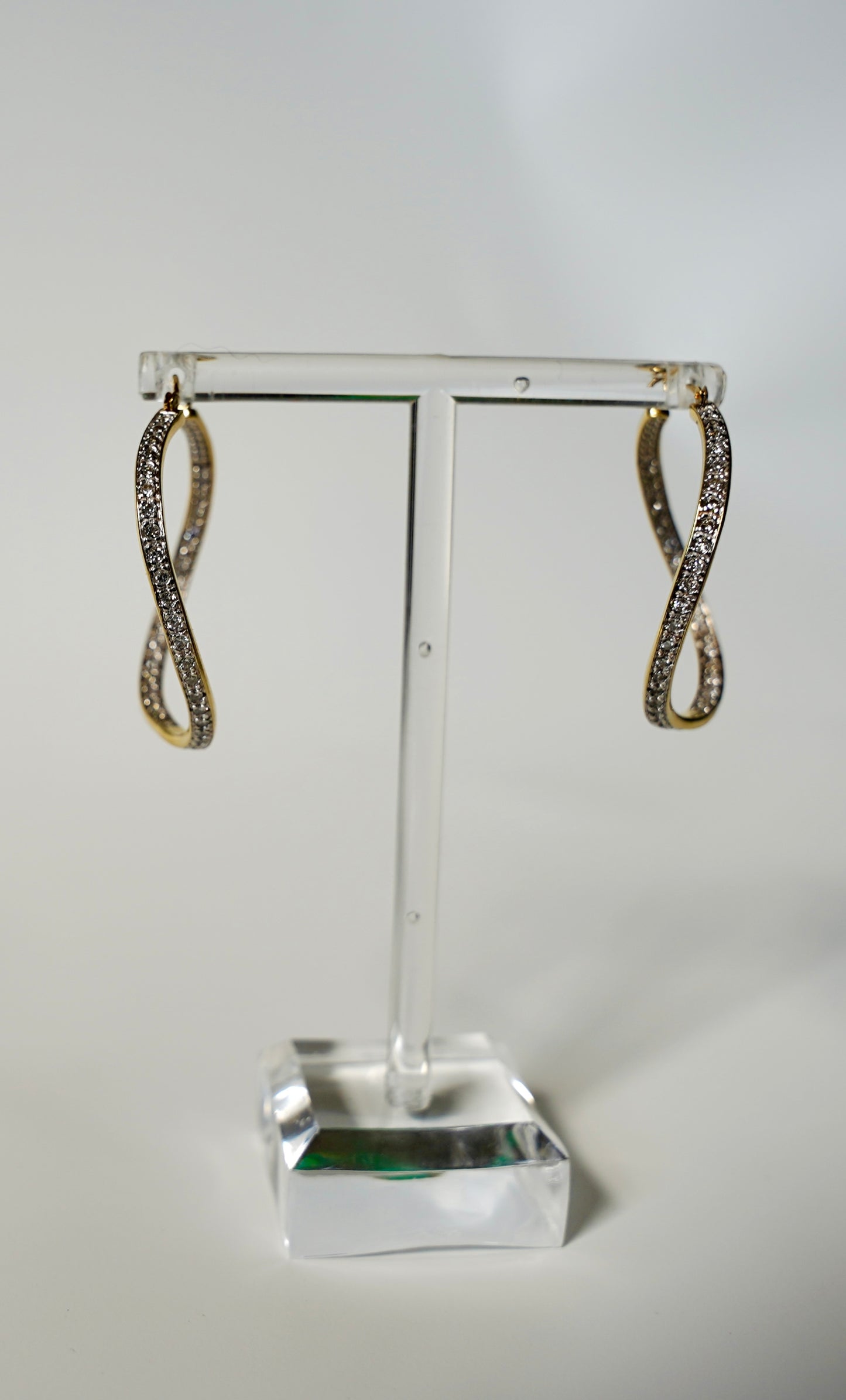 Vintage Twist Inside Outside Diamond Hoop Earrings