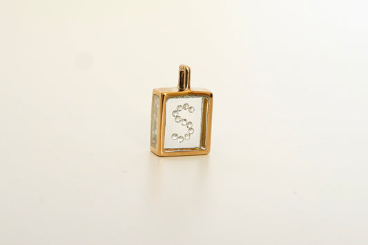 Vintage Floating Diamond Letter Initial "S" Resin Pendant