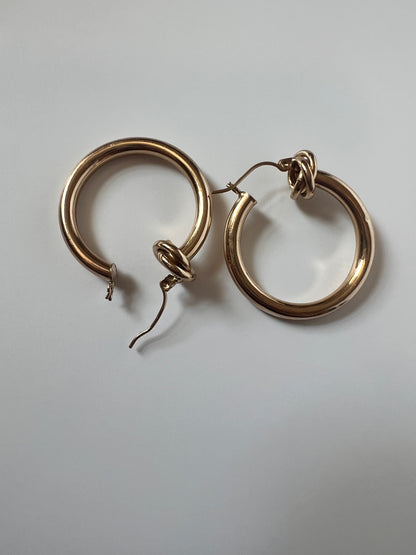 Vintage 14k Knot Hoop Earrings