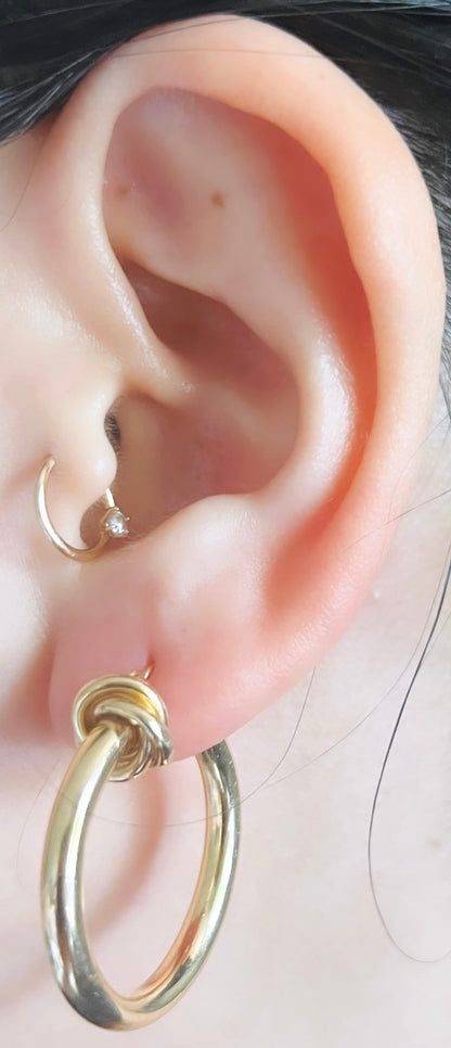 Vintage 14k Knot Hoop Earrings