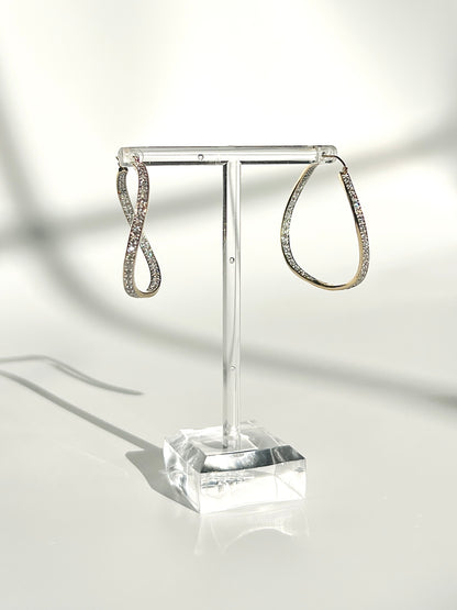 Vintage Twist Inside Outside Diamond Hoop Earrings