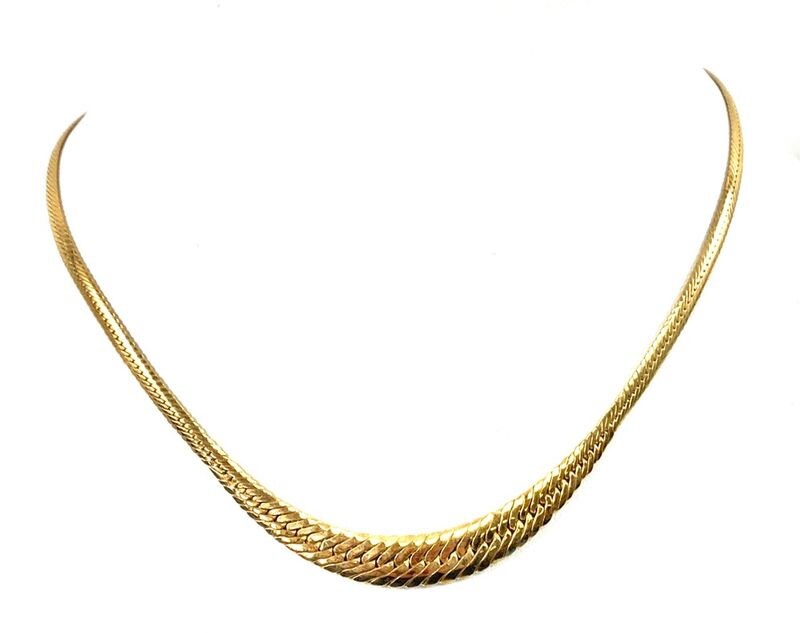 Vintage Graduated Herringbone Necklace